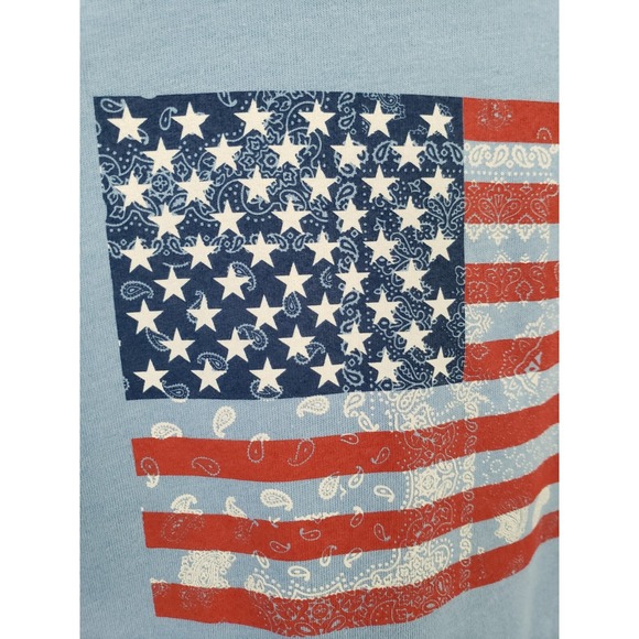 Women's Ariat American Flag Shirt 2xl  Paisley Blue Stars‎ And Stripes Patriotic - Picture 7 of 12